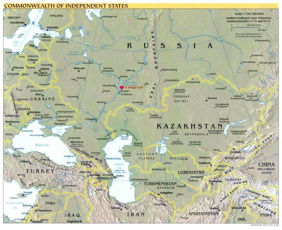 This map of Russia shows the Russian location of mail order bride site A Volga Girl's Togliatti office, in relation to Moscow.